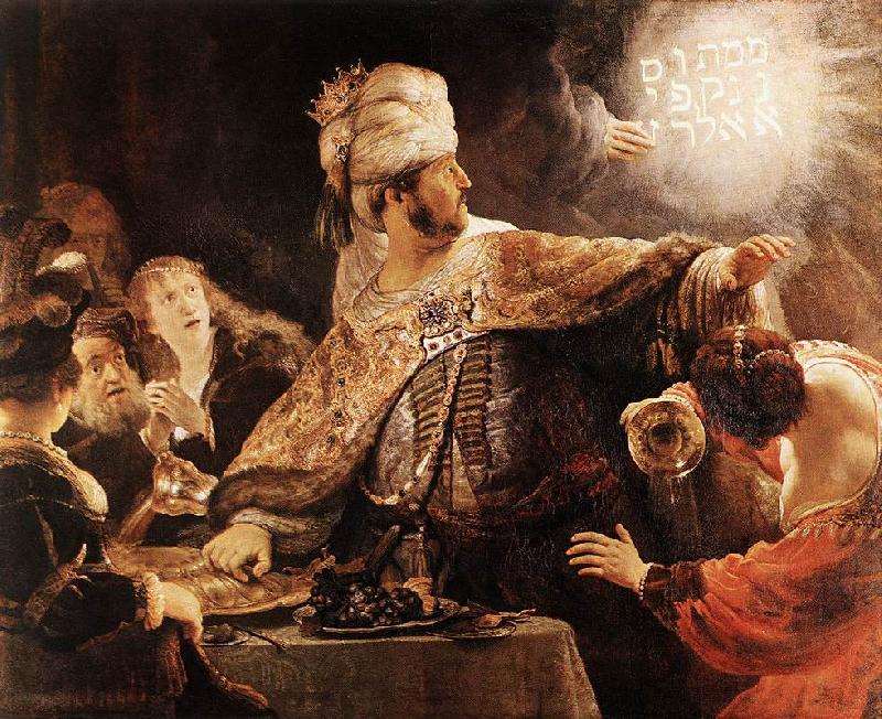 REMBRANDT Harmenszoon van Rijn Belshazzar's Feast oil painting image